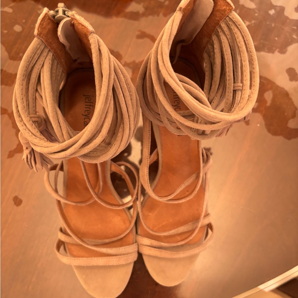 Jeffrey Campbell Beige Multi-Strap Sandals